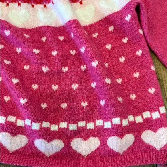 CeCe Heart Bow Fair Isle Sweater - M - Picture 3 of 6